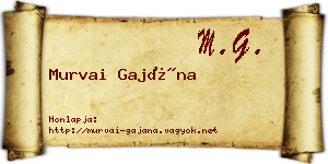 Murvai Gajána névjegykártya